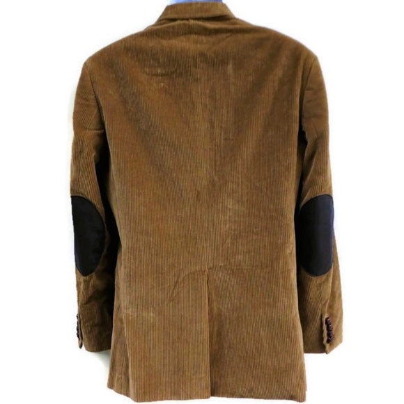 Carolina Herrera Blazer Sports Coat Corduroy Lambskin Elbow Patches Logo - Picture 2 of 8